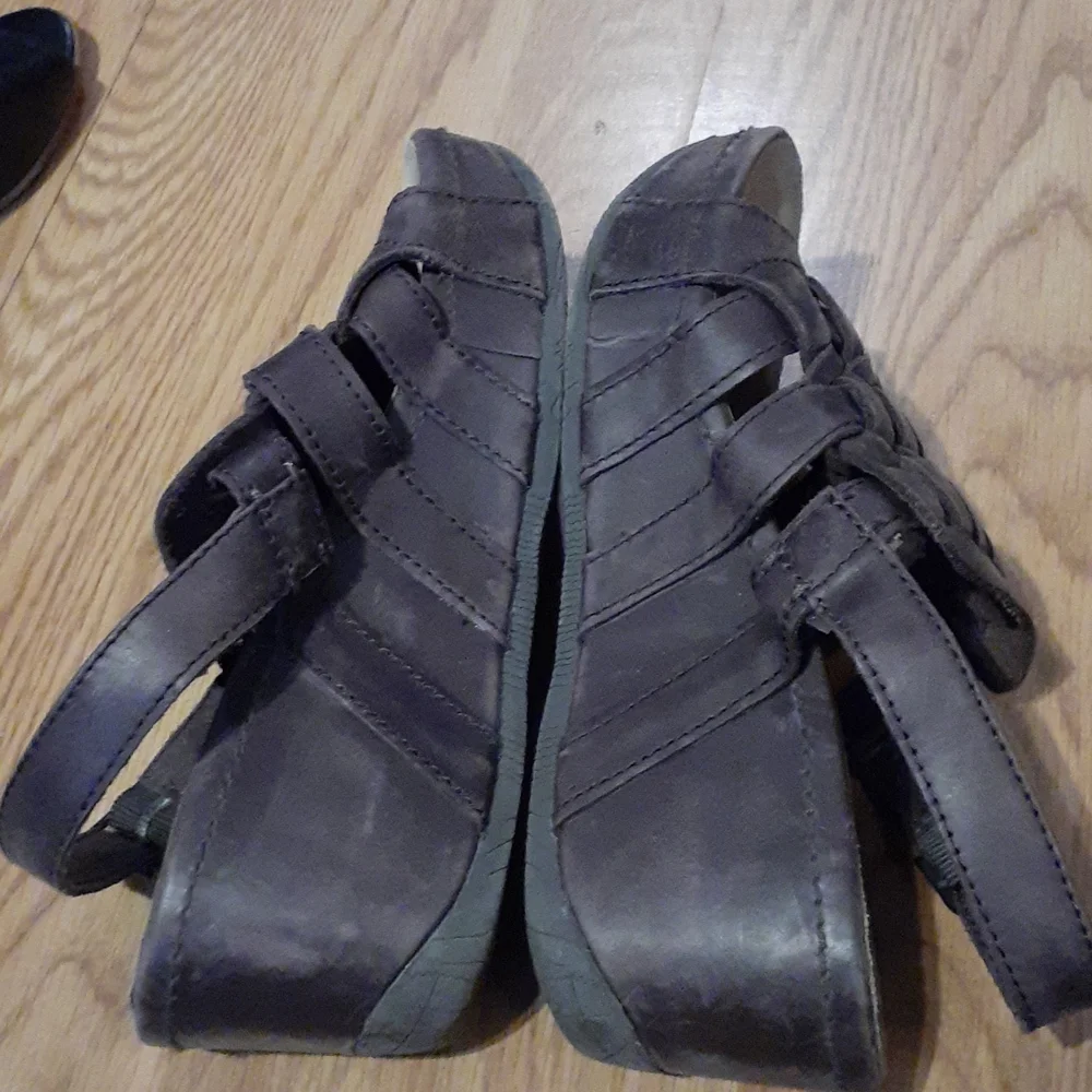 Bussola platform sandals brown leather sz 7